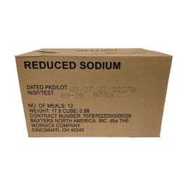 Wornick MRE Food Rations Reduced Sodium - 12 Packs 6 Menus.