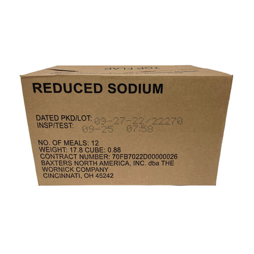 Wornick MRE Food Rations Reduced Sodium - 12 Packs 6 Menus.