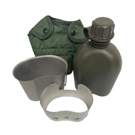 Canteen Cup Stand, Canteen Cup, Canteen and Canteen Cover Combo Military Issue - New 