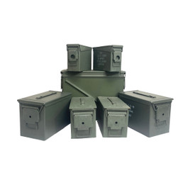 Ammo Can "7 - Can Jumbo Combo Pack" (2) Fat 50 Cal (2) 30 Cal, (2) 50 Cal, and (1) 20mm M548 - Grade 1