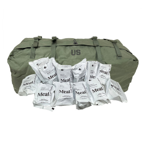 Cold Weather MRE Meals Ready to Eat and Used New Improved Duffle Bag Combo