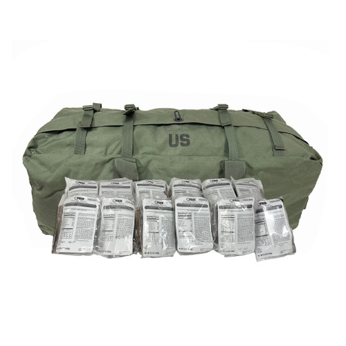 APack MRE Meals Ready to Eat 2024 and Used New Improved Duffle Bag Combo