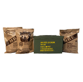 3 Pack MRE 2021 Packed in USGI Grade 1 50 Cal Used Ammo Can