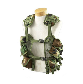 Military Woodland Camouflage Enhanced Tactical Load Bearing Vest 8415-01-296-8878