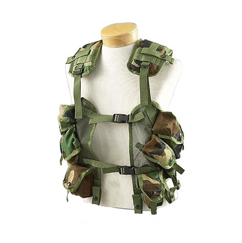 Military Woodland Camouflage Enhanced Tactical Load Bearing Vest - 8415-01-296-8878