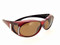 Sunglasses Over Glasses UV400 Rose Frame - Brown Polarized Lenses with Crystals Front and Side