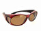 Sunglasses Over Glasses UV400 Rose Frame - Brown Polarized Lenses with Crystals On Front