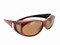 Sunglasses Over Glasses UV400 Rose Frame - Brown Polarized Lenses with Crystals On Side