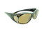 Sunglasses Over Glasses UV400 Granite Tortoise Frame - Brown Polarized Lenses with Crystals On Front