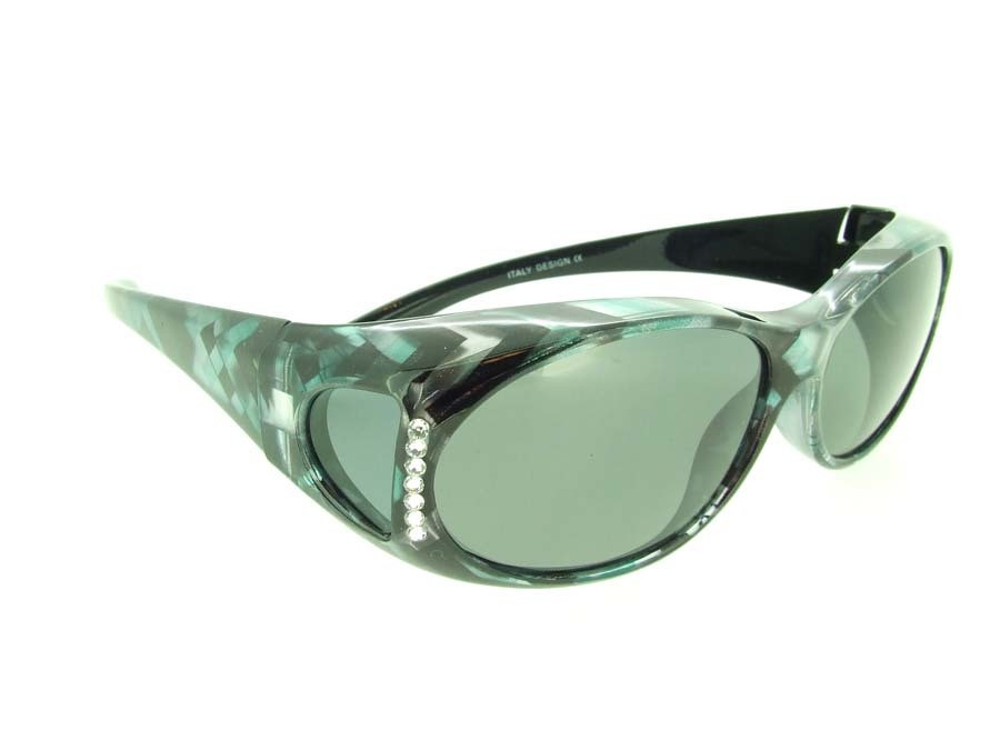 FIT OVER RHINESTONE PRESCRIPTION GLASSES SUNGLASSES COVER ALL DRIVE WRAP AROUND