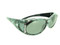 Sunglasses Over Glasses UV400 Granite Pearl Green Frame - Gray Polarized Lenses with Crystals On Front