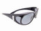 Sunglasses Over Glasses Polarized UV400 Black Frame - Gray Lenses with Crystals On Side