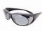 Sunglasses Over Glasses Polarized UV400 Black Frame - Gray Lenses with Crystals On Front
