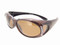 Sunglasses Over Glasses Polarized UV400 Bronze Frame - Brown Lenses with Crystals On Front