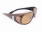 Sunglasses Over Glasses Polarized UV400 Bronze Frame - Brown Lenses with Crystals On Side