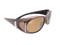 Sunglasses Over Glasses Polarized UV400 Bronze Frame - Brwon Lenses with Crystals Front and Side