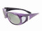 Sunglasses Over Glasses Polarized UV400 Purple Frame - Gray Lenses with Crystals On Side