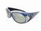 Sunglasses Over Glasses Polarized UV400 Blue Frame - Gray Lenses with Crystals On Front