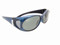 Sunglasses Over Glasses Polarized UV400 Blue Frame - Gray Lenses with Crystals On Side