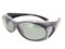 Sunglasses Over Glasses Polarized UV400 Smoke Frame - Gray Lenses with Crystals On Front