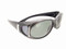Sunglasses Over Glasses Polarized UV400 Smoke Frame - Gray Lenses with Crystals Front and Side