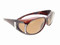 Sunglasses Over Glasses Polarized UV400 Tortoise Frame - Brown Lenses with Crystals Front And Side