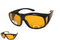 XL Sunglasses Over Glasses Polarized UV400 Black Frame - Yellow Polarized Lenses