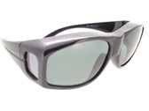 Large Sunglasses Over Glasses Polarized UV400 Black Frame - Gray Lenses