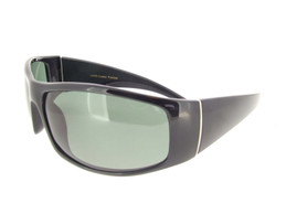 Wrap Around Sunglasses Black Frame - Gray Polarized Lenses