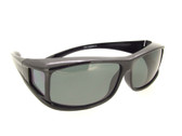 Sunglasses Over Glasses Shiny Black Frame - Gray Polarized Lenses