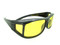 Sunglasses Over Glasses Black Frame - Yellow Polarized Lenses