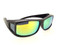 Sunglasses Over Glasses Black Frame - Golden Mirror Face Gray UV400 Polarized Lenses