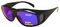 Sunglasses Over Glasses Black Frame - Blue Mirror Face Gray UV400 Polarized Lenses