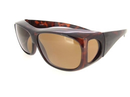Sunglasses Over Glasses Polarized UV400 Tortoise Frame - Brown Lenses 
