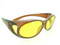 Sunglasses Over Glasses Polarized UV400 Brown Frame - Yellow Lenses (low light/night driving situations)