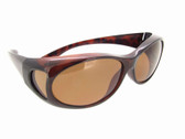 Sunglasses Over Glasses Polarized UV400 Tortoise Frame - Brown Lenses