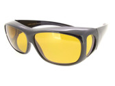 Sunglasses Over Glasses Polarized UV400 Black Frame - Yellow Lenses