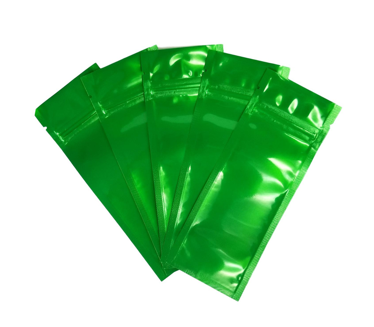 6.5 x 6.7 x 1.8 mil Green Eco-Friendly Poly Ziplock Bags