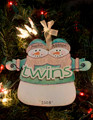 Twins Snowman Personalized Ornament