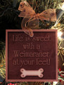 Life is Sweet Weimaraner Personalized Christmas Ornament