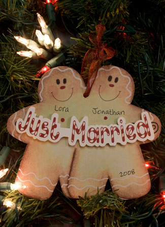 personalized just married ornament