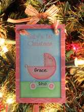 Pink Baby Carriage Ornament