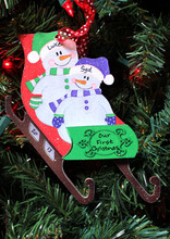 Sled Ornament family of 2