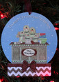 Gingerbread Family of 5 Making Cookies Personalized Christmas Ornament
