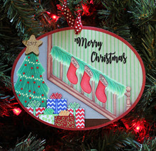 Staircase with Stockings for Family of 3