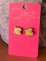 KC Walnut Stud Earrings in Yellow