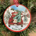 Bichon Red Truck Personalized Christmas Ornament