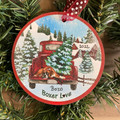 Boxer Red Truck Personalized Christmas Ornament