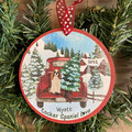Cocker Spaniel Red Truck Christmas Ornament