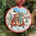 German Shepherd Red Truck Christmas Ornament